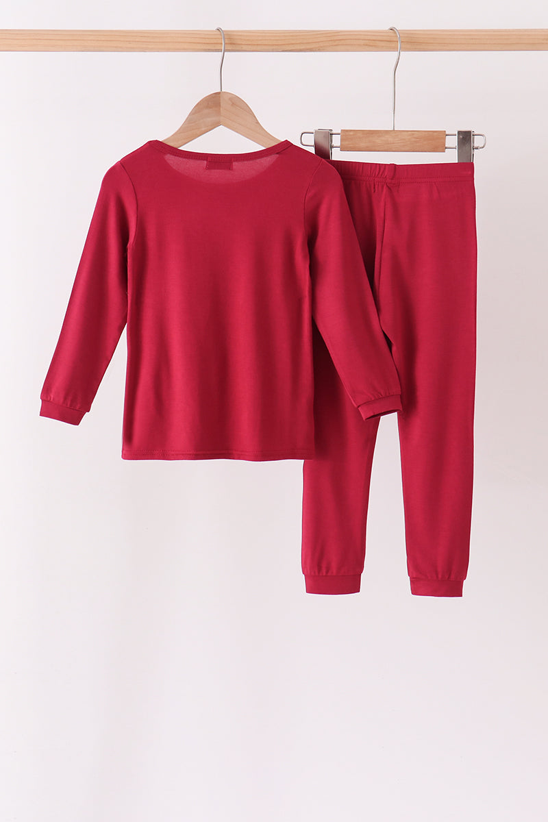 Burgundy bamboo pajama set – view 6