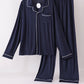 Navy bamboo mom pajama set – wholesale for boutiques | Honeydew USA