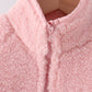 Pink fleece zipper jacket