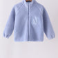 Blue fleece zipper jacket