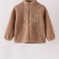 Beige fleece zipper jacket