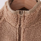 Beige fleece zipper jacket