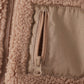 Beige fleece zipper jacket
