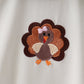 Sage turkey embroidery romper