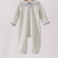 Sage turkey embroidery romper
