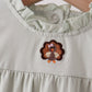 Sage turkey embroidery ruffle romper