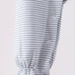 Sage turkey embroidery ruffle stripe romper