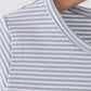 Sage turkey embroidery stripe top