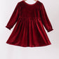 Maroon velvet bow dress
