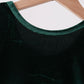 Green velvet bow dress
