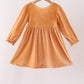 Gold velvet bow dress
