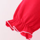 Red bow ruffle dress