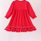 Red bow ruffle dress