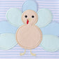 Blue turkey embroidery stripe romper