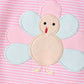 Pink turkey embroidery stripe pants set