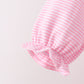 Pink turkey embroidery stripe pants set