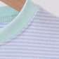 Blue turkey embroidery stripe pants set