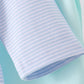 Blue turkey embroidery stripe pants set
