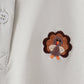 Sage turkey embroidery shirt