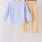 Blue turkey embroidery pants set
