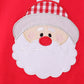 Red christmas santa embroidery scalloped pants set