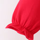 Red christmas santa embroidery scalloped pants set