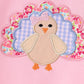 Pink turkey embroidery ruffle romper