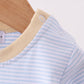 Blue turkey embroidery stripe romper