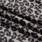 Khaki Leopard Print Half Zip Striped Trim Patchwork Short Sleeve Top