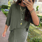 Laurel Green Solid Color Oversize Tee Tie Wrap Mini Skort 2pcs Set