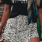 Brown Leopard Print Button Overlap Denim Shorts
