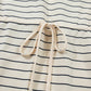 Beige Stripe Drawstring Tunic Tank Mini Dress with Pockets