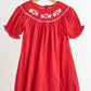 Red candy hand smocked dress