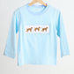 Blue puppy hand smocked boy stripe top