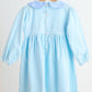 Blue puppy hand smocked stripe dress