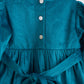 Teal velvet lace girl dress