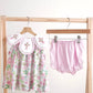 Pink easter cross emrboidery floral girl set