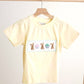 Mustard easter bunny egg french knot top