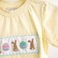 Mustard easter bunny egg french knot top