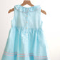 Blue easter bunny egg french knot girl gingham seersucker dress