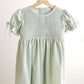 Sage hand-smocked lace girl dress