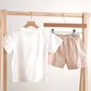 Khaki he is risen hand-smocked boy set