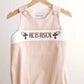 Khaki he is risen hand-smocked boy bubble