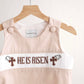 Khaki he is risen hand-smocked boy bubble