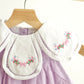 Lavender floral bow embroidery swiss dot girl bubble