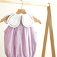 Lavender floral bow embroidery swiss dot girl bubble