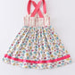 Platinum floral print strap girl dress