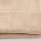 Beige ribbed basic knit beanie hat
