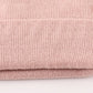 Pink ribbed basic knit beanie hat