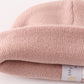 Pink ribbed basic knit beanie hat